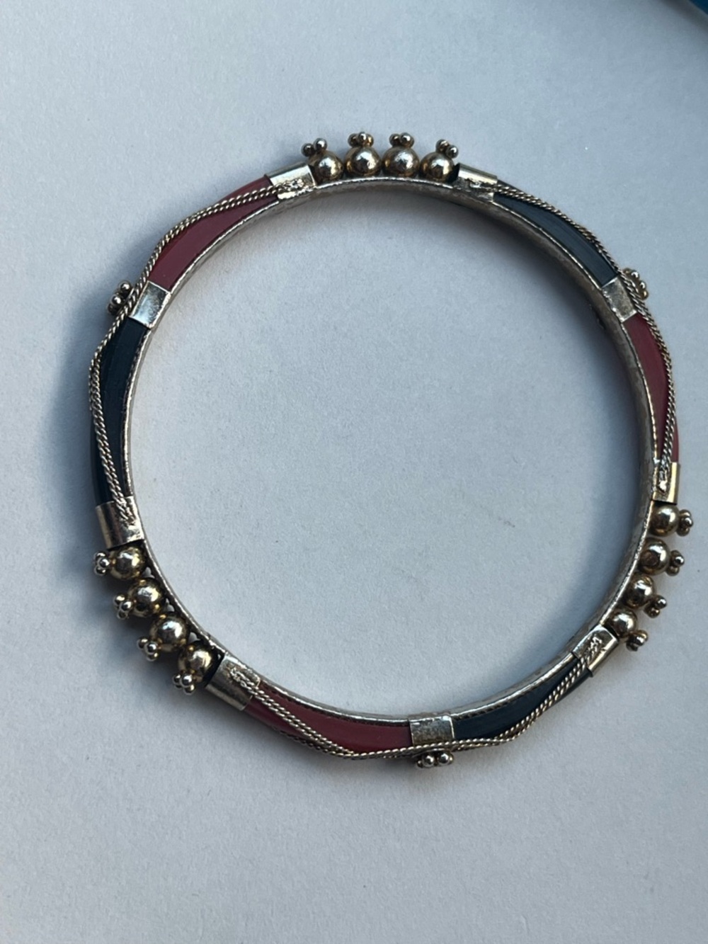 Women’s Two-Tone Pink & Black Bangle Bracelet